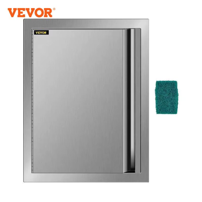 VEVOR BBQ Access Door Vertical Single BBQ Door Stainless Steel Outdoor Kitchen Door for BBQ Island Grill Station Outside Cabinet