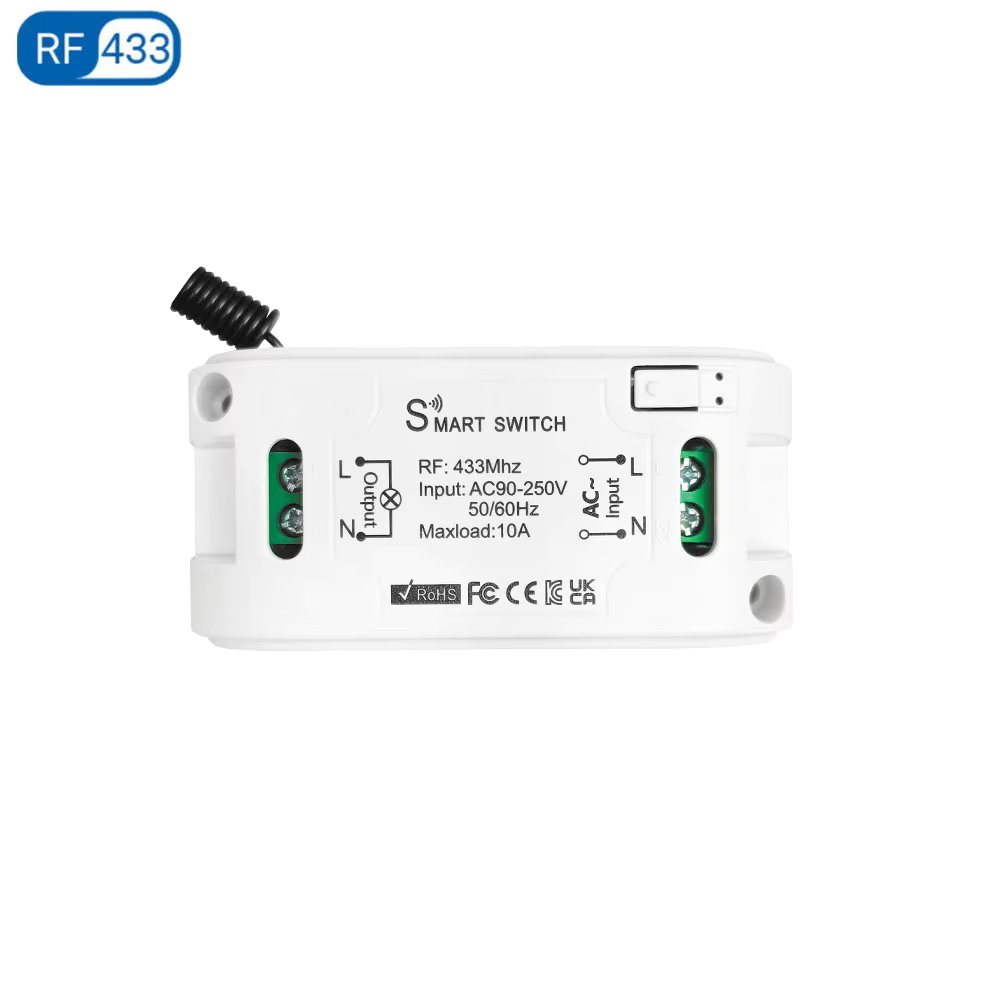 Tedeligo 433MHz Light Switch Wireless Magnetic Wall Switch Push Button ON OFF Switch for Lamp Bulb Fan,110V 220V Relay Receiver