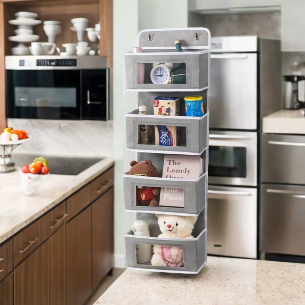 Convenient hanging non-woven shelf organizer for practical and reliable storage in bedroom and living room - Versatile and sturd