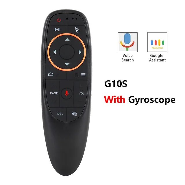 Wholesale 10pcs G10S G10SPRO 2.4G Wireless Voice Remote Control Air Mouse Gyroscope IR Learning For Android TV Box X96 Max Plus