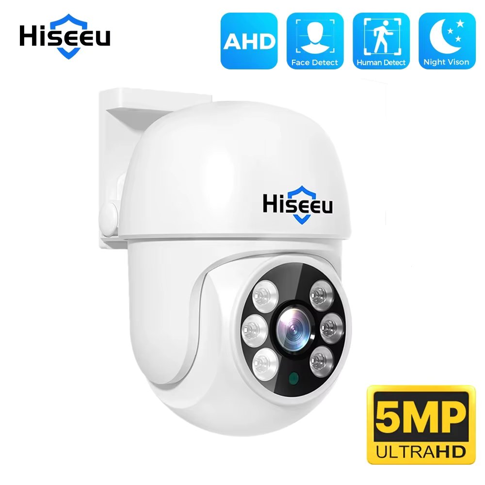 Hiseeu 5MP AHD PTZ Camera Waterproof Home Security Surveillance CCTV Cameras  Infrared Night Vision Analog Cameras XMEye Pro
