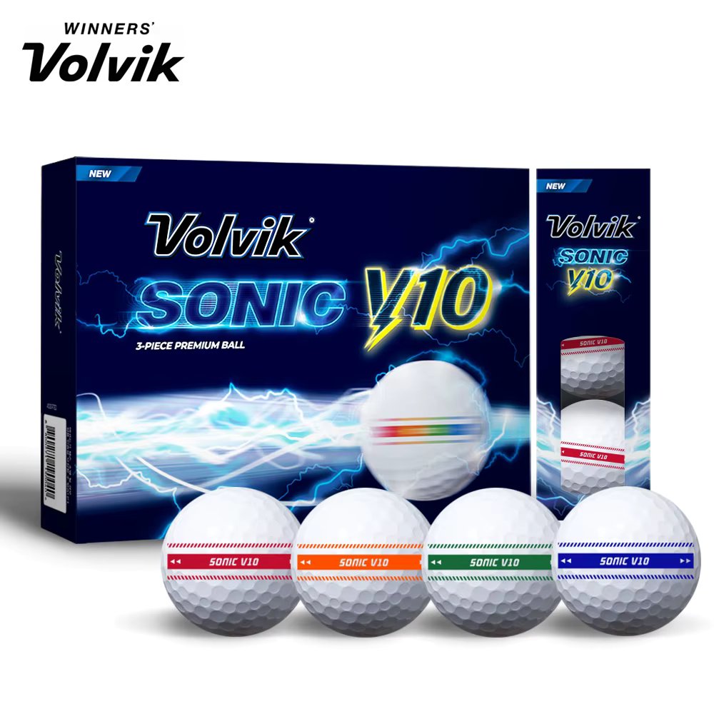 Volvvik Golf Ball Sonic V10 soft track 3 piece 1 dozen 12 ball Multi