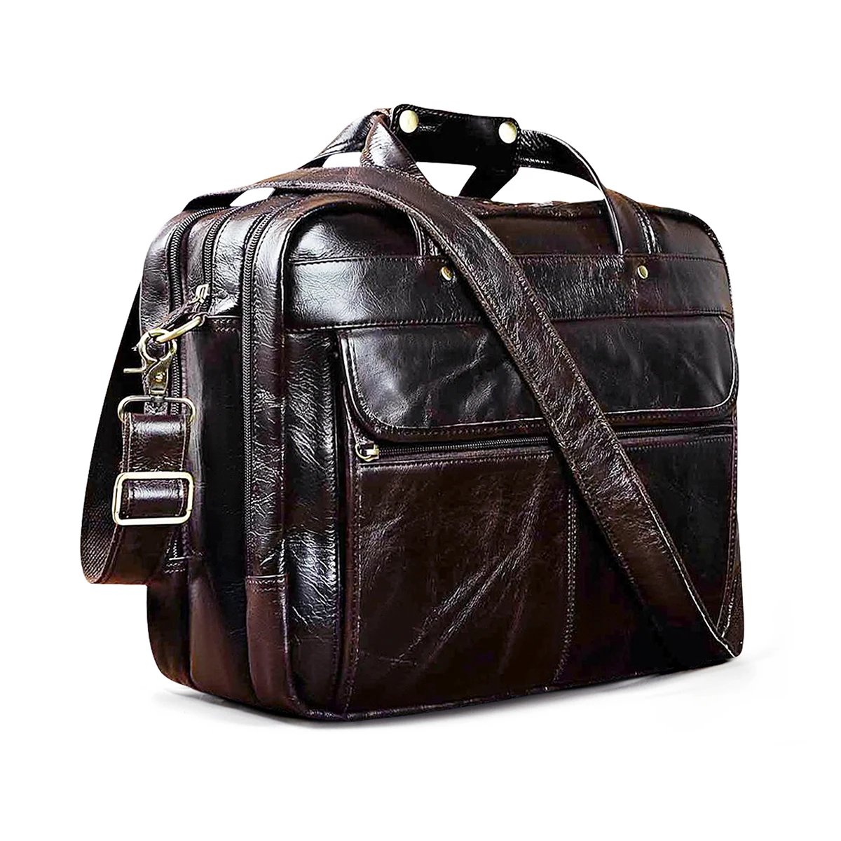 Men Oil Waxy Leather Antique Design Business Briefcase Laptop Document Case Fashion Attache Messenger Bag Tote Portfolio 7146