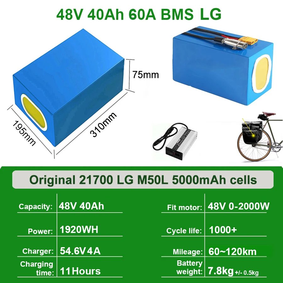 48V40Ah LG 60A BMS