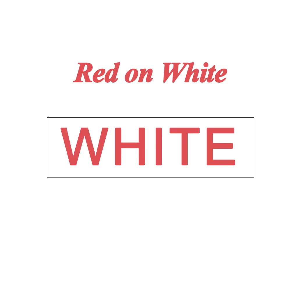 red on white