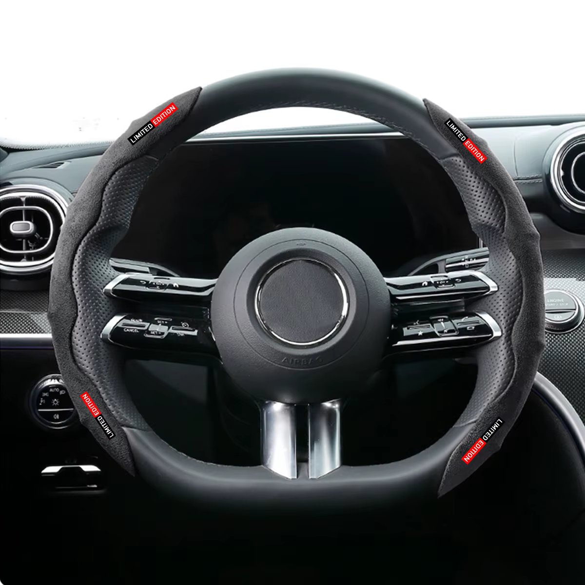1set Premium Suede Breathable Non-slip Segmented Car Steering Wheel Cover For Toyota Lexus Nissan Honda MG Chevrolet Hyundai KIA
