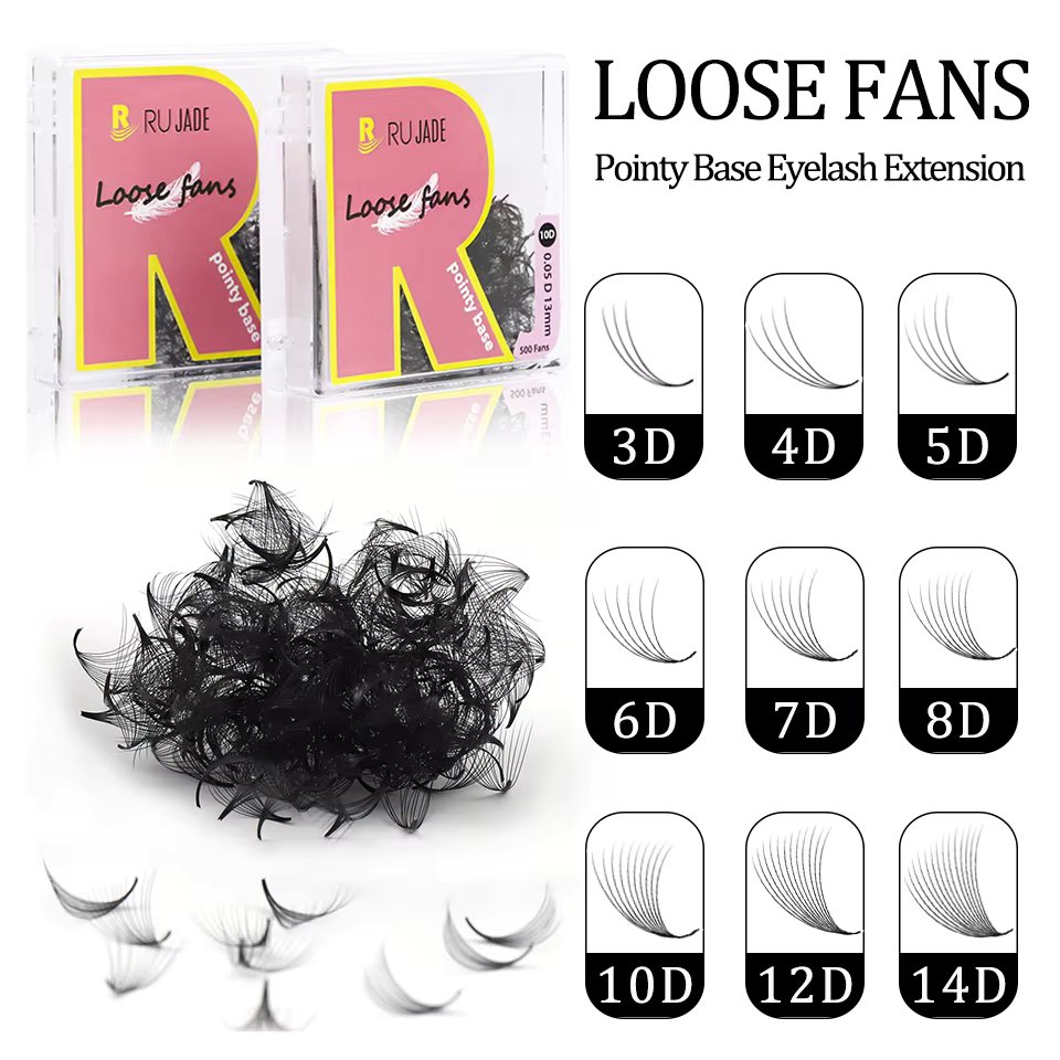 3D-20D All Size Loose Fans Handmade Premade Fans Eyelash Extensions Pointy Base Single/Mix Russian Volume Fans Lashes Loose Fans