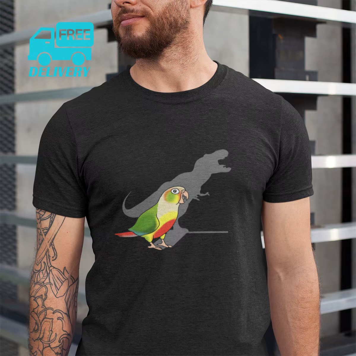 T-rex Shadow Pineapple Conure Cockatiel Men T Shirts Parrot Bird Animal Tee Shirt Short Sleeve T-Shirts 100% Cotton Plus Size