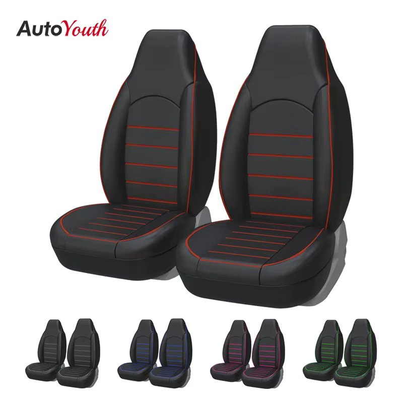 High Back Bucket Seat Cover Classic Universal Leather Car Front Seat Covers  For Most Cars Trucks SUV Vans