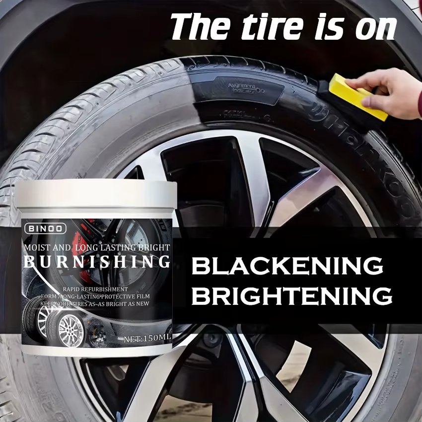 Tire Blackening Coating Wax - Hydrating Luster and Protection, Anti-Aging Tire Care Coating with Sponge Applicator