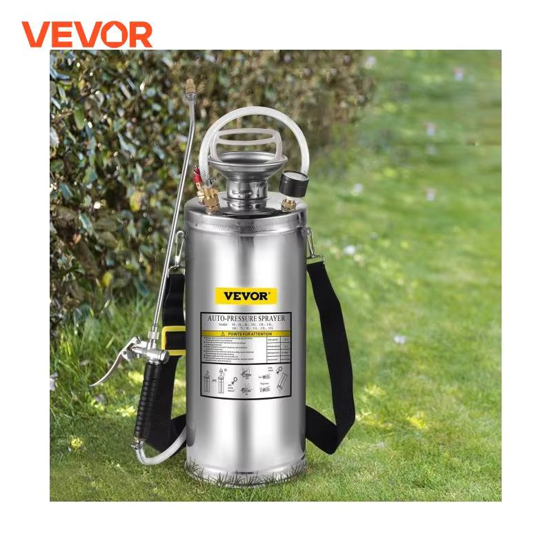 VEVOR 4-12L Hand Powered Sprayer Stainless Steel Watering Spraying Sprinkling Atomizer Pump Home Ground Garden Cleaning Sprayer