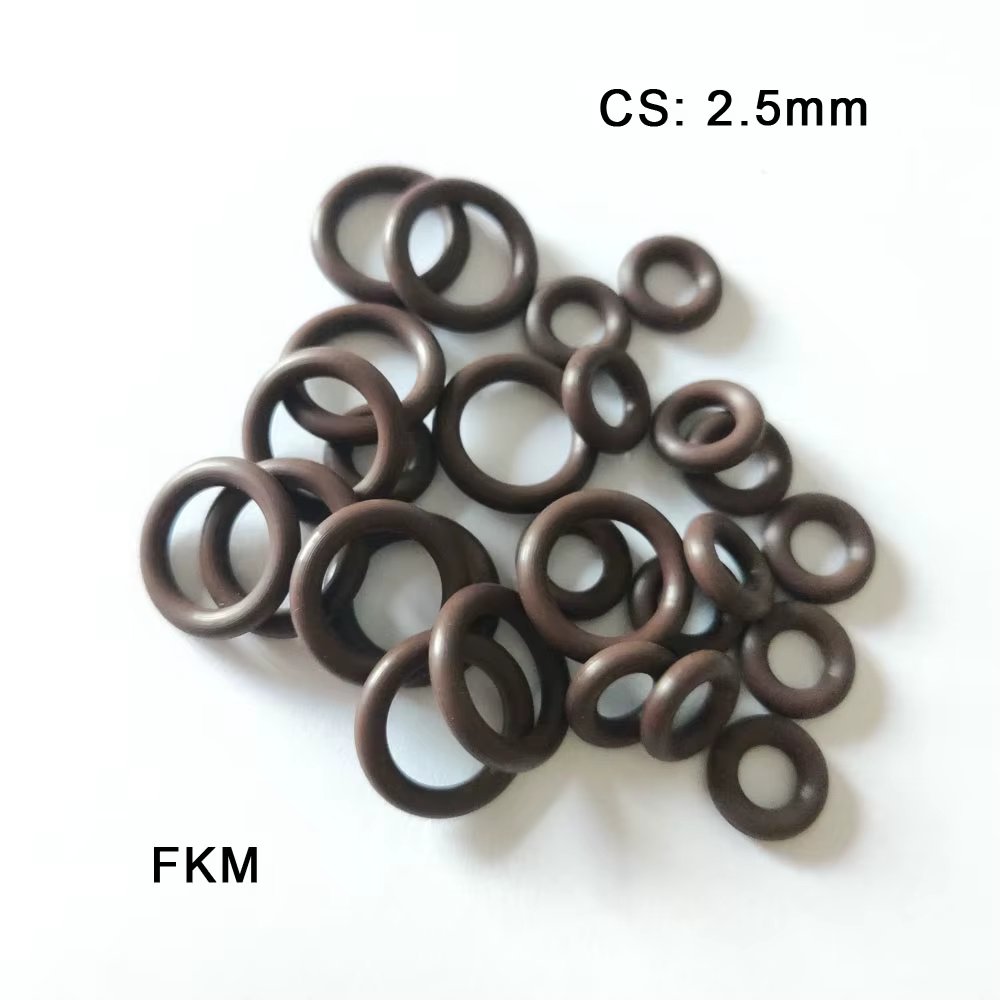 10pcs FKM Seal Ring Gasket CS 2.5mm Fluorine Rubber Washer OD 7mm~50mm Abrasion Resistance Fuel Anti-Ozone Oring Seals