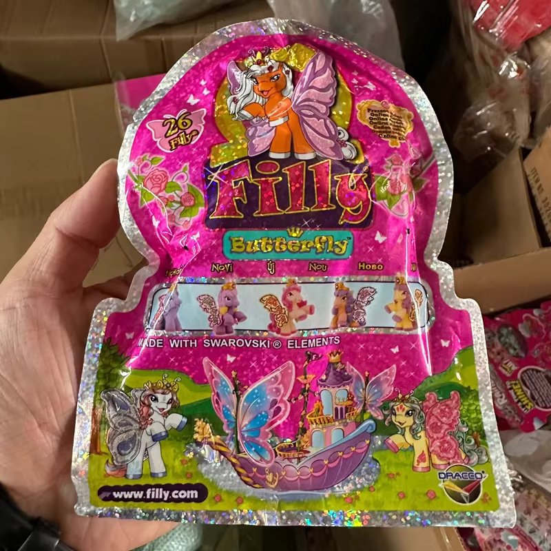 Original Blind Bag Surprise Pet Crystal Filly Butterfly Glitter Princess Unicorn Pony Figure Rare Collect Toy Gift for Kid Girl