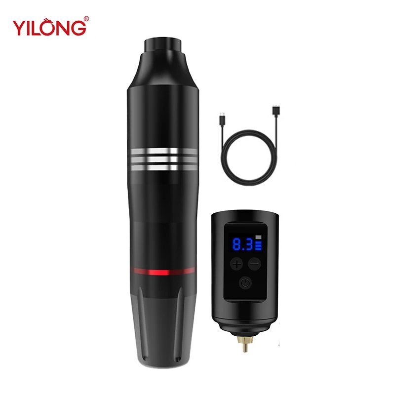 YILONG 1500MAH Large Battery Tattoo Kit Cool Tattoo Pen Kit For Permanent Makeup Tattoo Machine Kit Wireless Tattoo Gun Kit