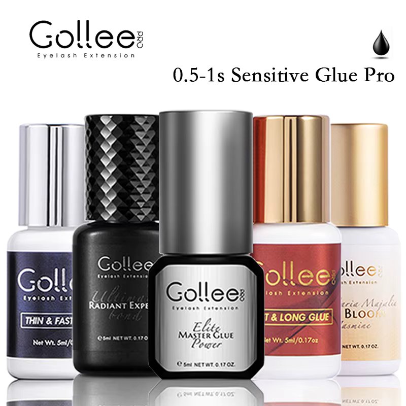 Gollee 0.5-1s Fast drying lashes glue Latex-free Eyelash Extensions Glue Professional Waterproof eyelash Lash extension supplies