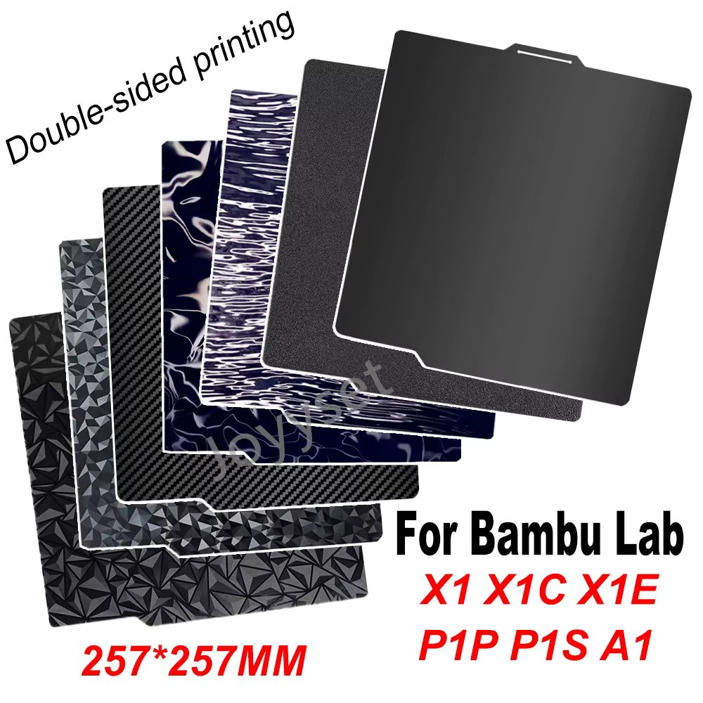 Black Build Plate for Bambu lab P1P P1S X1-CARBON A1 X1E Smooth Spring Steel Sheet PEI Heatbed for Bambulabs x1 x1c Build Plate