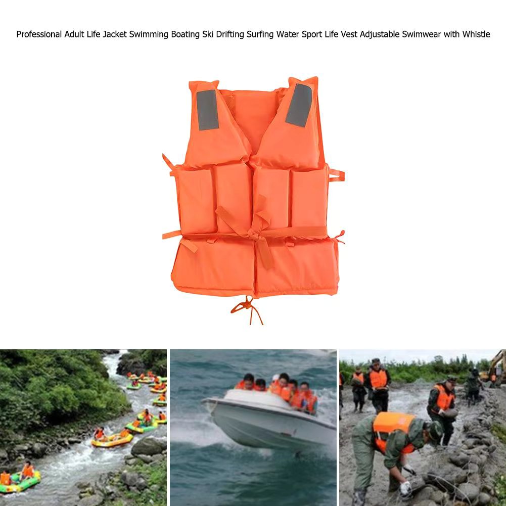 Fishing Life Jacket Survival Suit Water Buoyancy Jacket for Adult with Whistle Water Sports Survival for Kayaking Boating