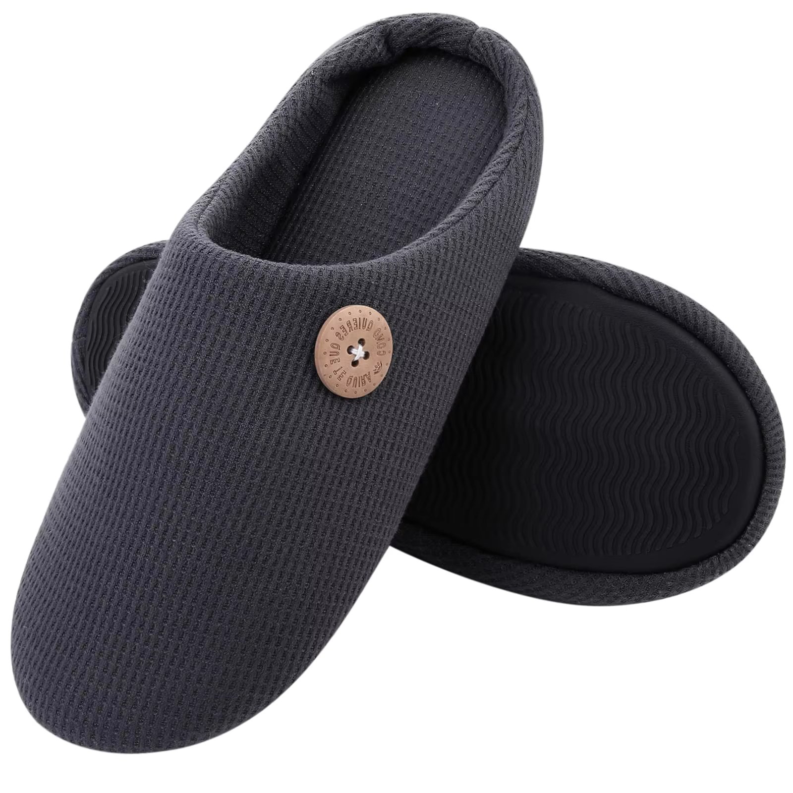 Shevalues Winter Men Mules Slippers Warm Fuzzy House Shoes Men Fluffy Fur Slippers Cotton Flat Shoes Unisex Fur Shoes Large Size