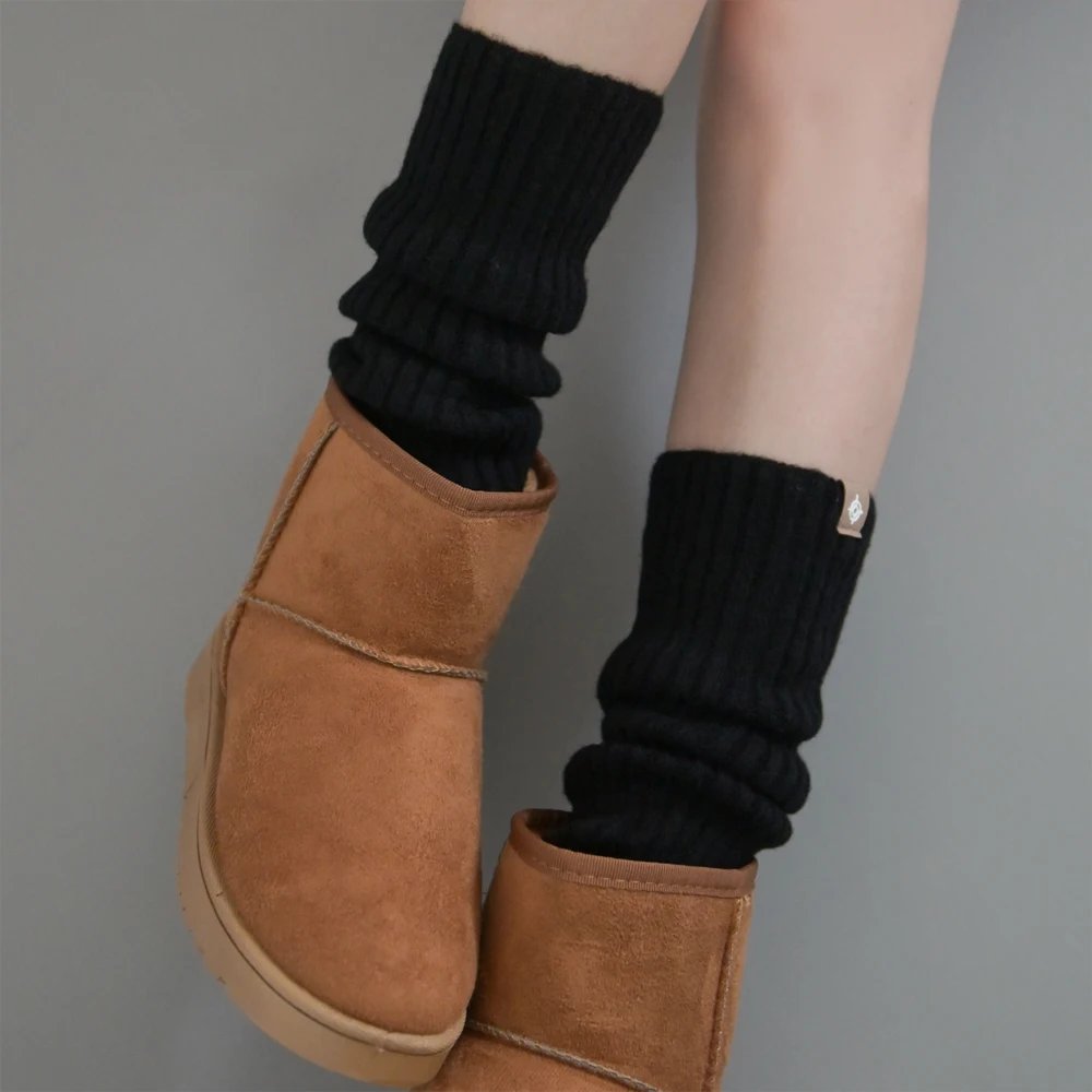Ribbed Wool Leg Warmers_Black