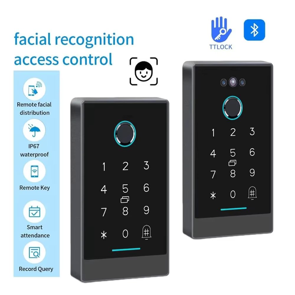 IP67 Waterproof Access Control TTLock App Control Facial Recognition Device -with Fingerprint Reader for Door Lock