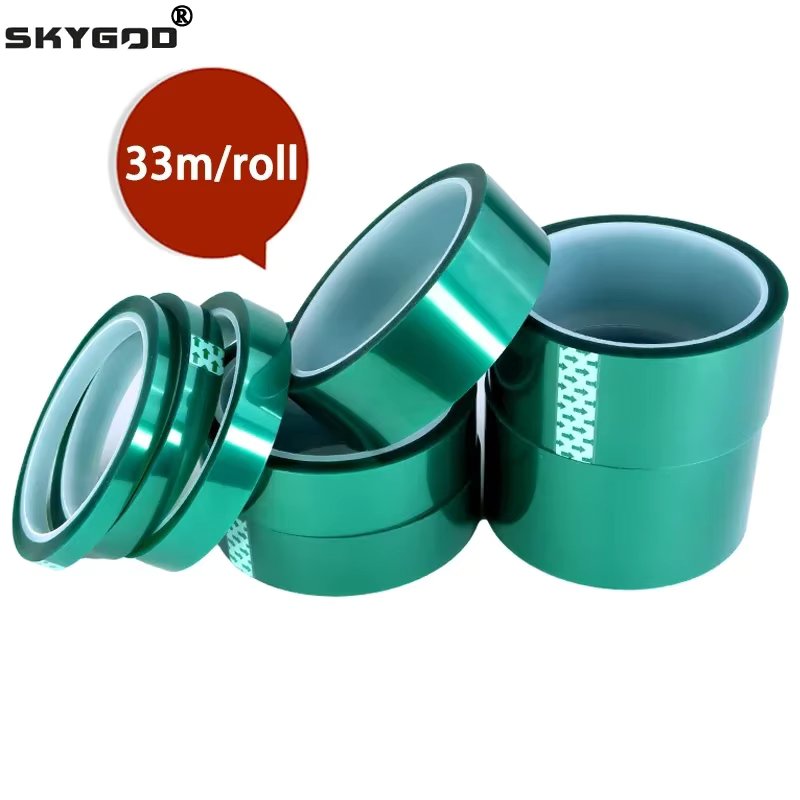 PET Film Tape High Temperature 3mm ~ 100mm Green Heat Resistant PCB Solder SMT Plating Shield Insulation Protection