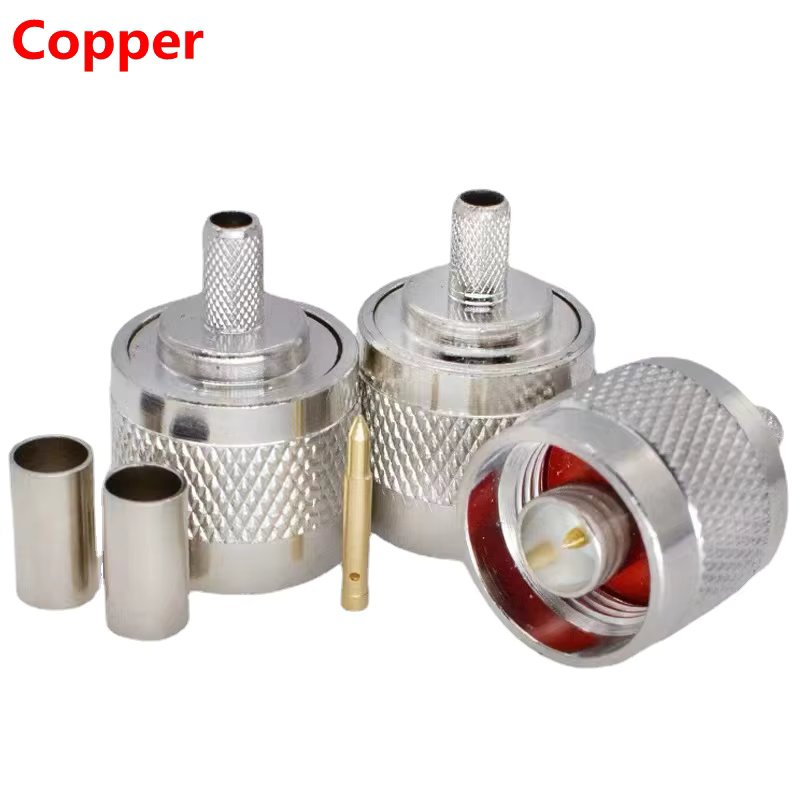 1-10Pcs N Male Plug Connector L16 N Type Male Crimp for RG58 RG142 LMR195 RG400 Cable Coaxial RF Fast Delivery Brass Copper