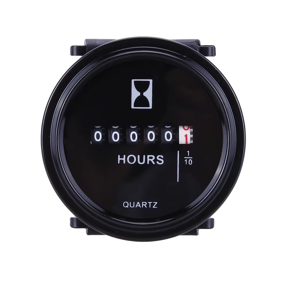 DC 12/24/36V Digital Hour Meter Counter Quartz Timer for Marine Boat Engine 2" Round Waterproof Gauge Motorcycle Car Trucks