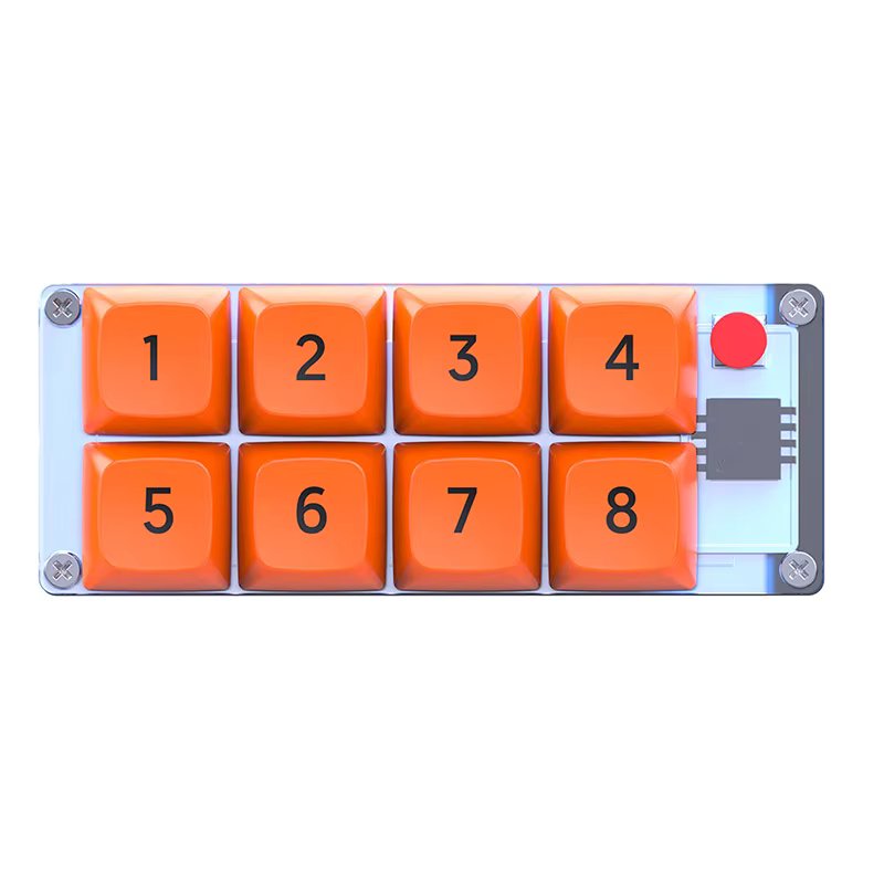 USB-C Wired Mechanical Gaming Keyboard 8Keys Mini Keypad 4 Color RGB Light Customize Programmable Macro Keyboard Numeric Keypad