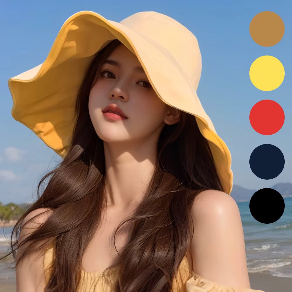 Two-sided UV-proof Bucket Hat Women's wide-brimmed Hat Climbing Sunlight Bungger Hat Spring Summer Autumn Winter seasonal hat