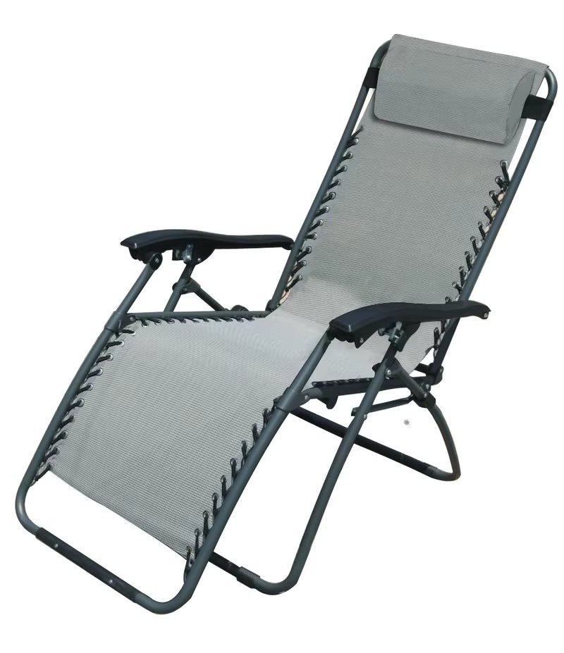 2 gray WAY lounger. PACK 2 MULTIPOSIC folding sun loungers