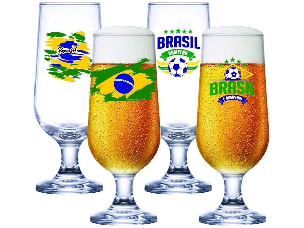 310ml 4 Pieces Ruvolo Brazil Glass Beer Cup Set