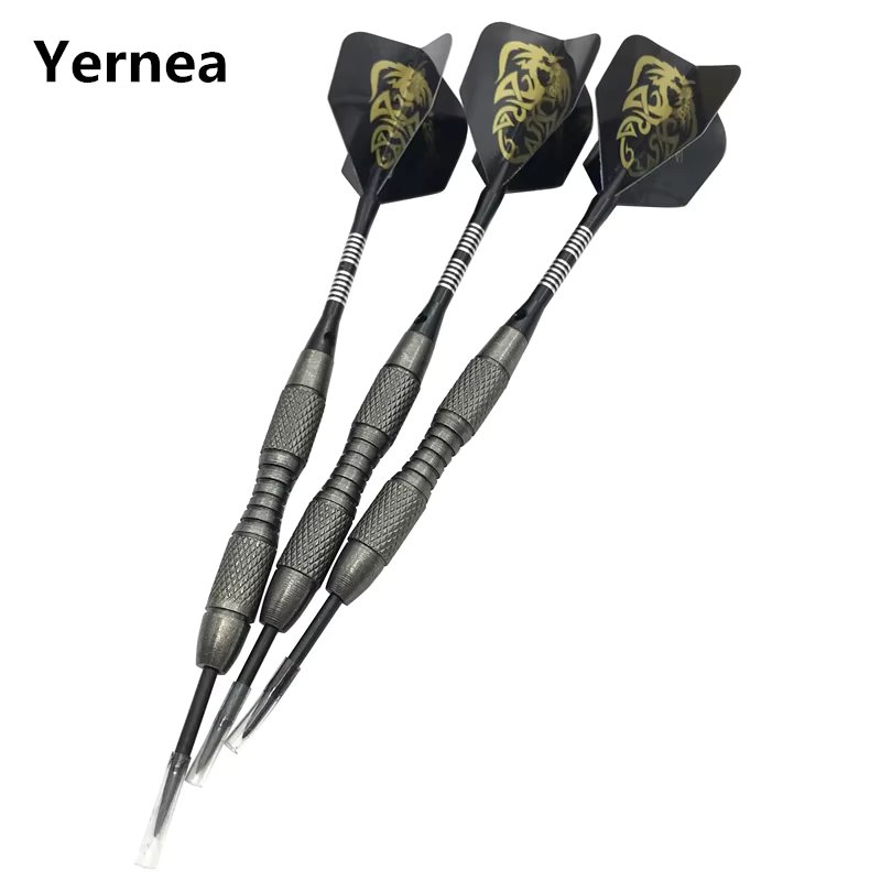 Yernea 3Pcs Professional Hard Dart Set - 20g Steel Tip Darts, Tungsten Barrel, Aluminum Shaft & Flights - 16cm Total Length