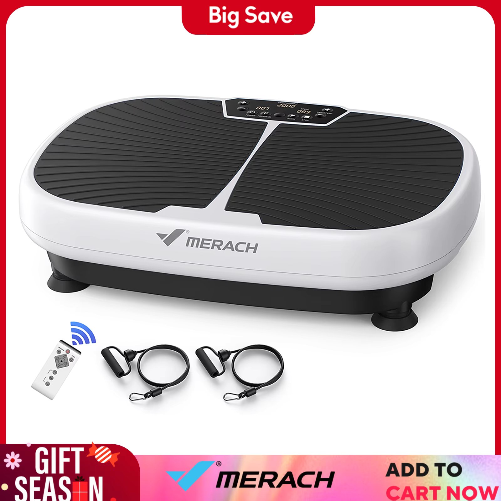 MERACH EMS Vibration Plate Exercise Machine for Lymphatic Drainage Relieve Pain Help Sleep Fat Burning&Weight Loss Exercise Fit