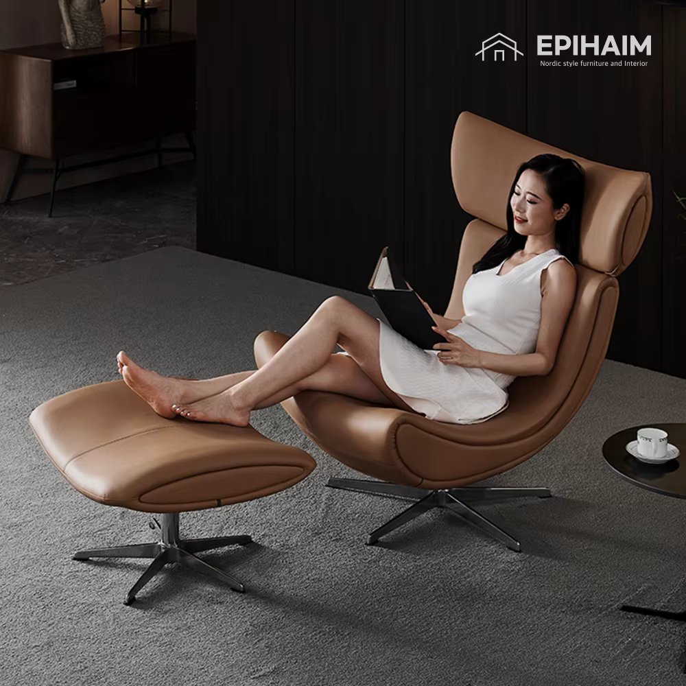 [Free Domestic Shipping] Epihyme 1-person recliner reading chair leather sofa interior chair
