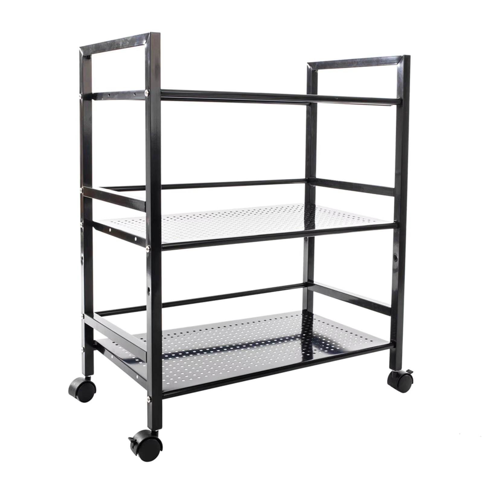 3-Tier Multi-Functional Rolling Storage Cart - Versatile Organization in Black