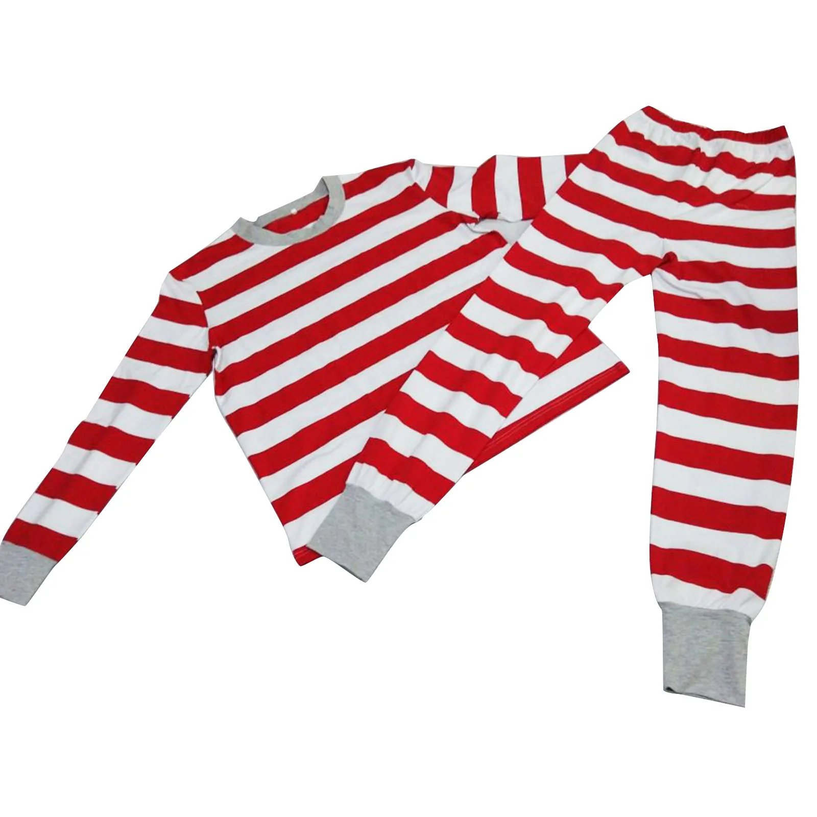New Christmas Family Pajamas Set Long Sleeve Tops With Pants For Women Men Stripe Design Christmas Sleepwear Set Pyjama Femme