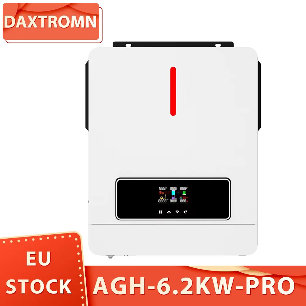 DAXTROMN 6200W Hybrid Solar Inverter, 48V DC 120A MPPT Solar Charger, 500V DC PV Input Pure Sine Wave Grid-Tie/Off Grid Inverter