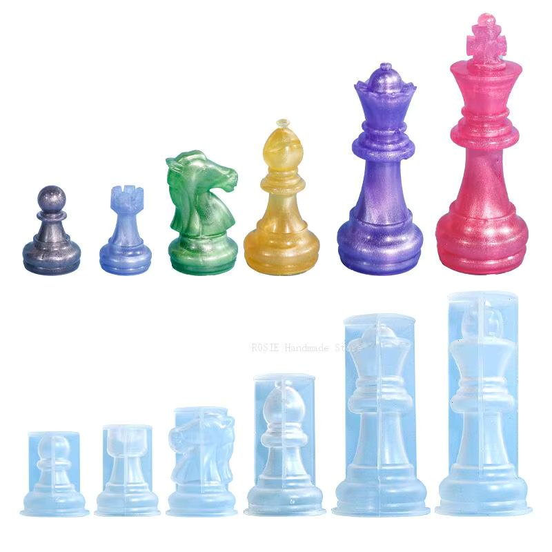 3D Chess Silicone Candle Mold Casting Drop Glue Tools Handmade Table Ornament Craft International Epoxy Resin Drop Glue Mold