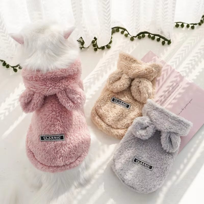 Soft Winter Flannel Jacket for Dogs, Pet Dog Clothes, Chihuahua, Bichon, French Bulldog Costume Puppy Clothing Warm Coat Hoodies