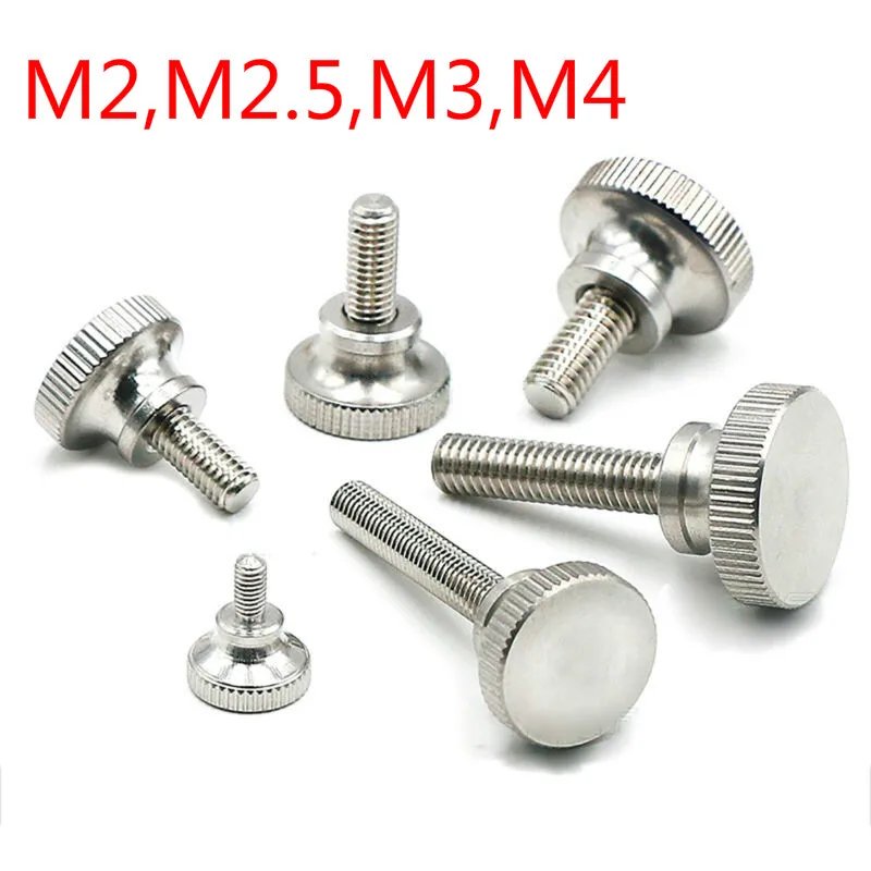 5/10/25/50pcs M2- M6 304 Stainless Steel Knurl Head Hand Tighten Curtain Wall Glass Lock DIN464 GB834 Thumb Screw Bolt