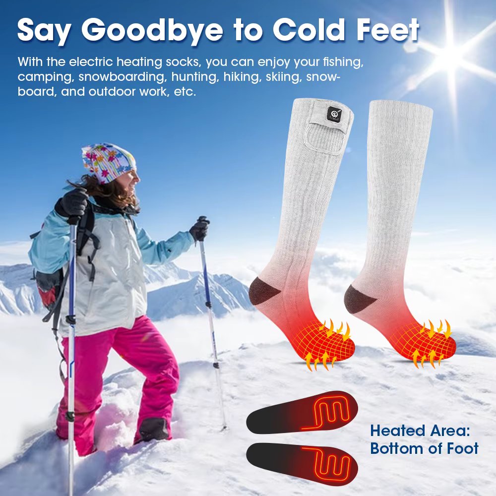 7.4V Rechargeable Lithium Battery Electric Heating Equipment Winter Heated Ski Socks Batteries Heat Winter Thermal Stocking Sock
