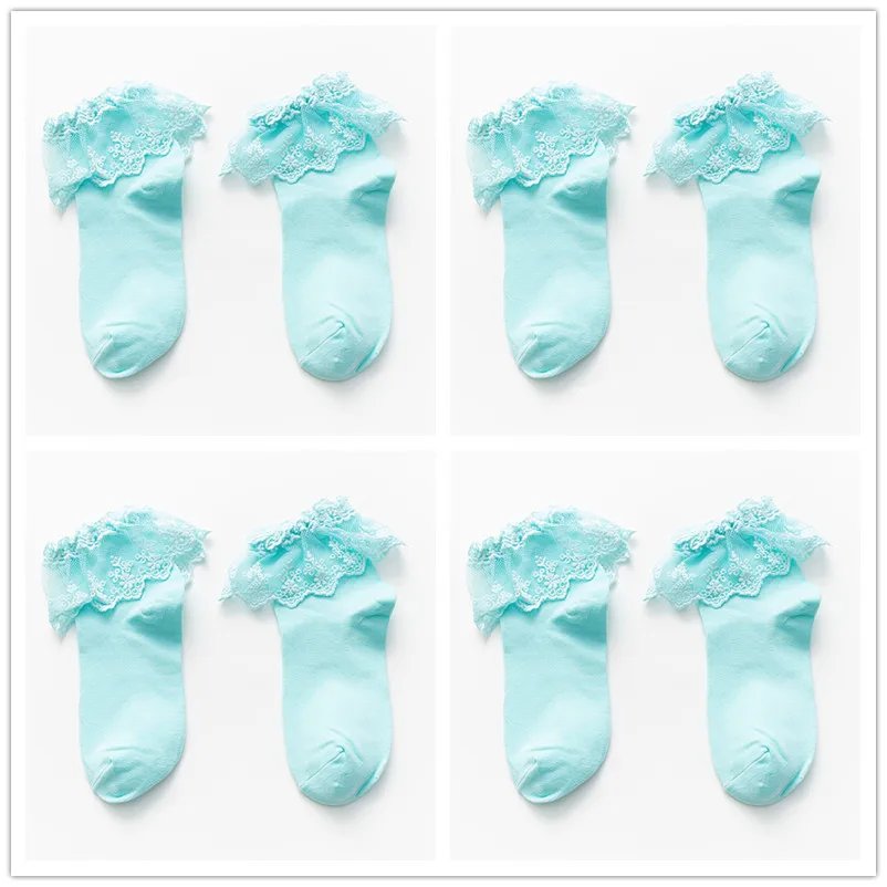 4 bule lace socks
