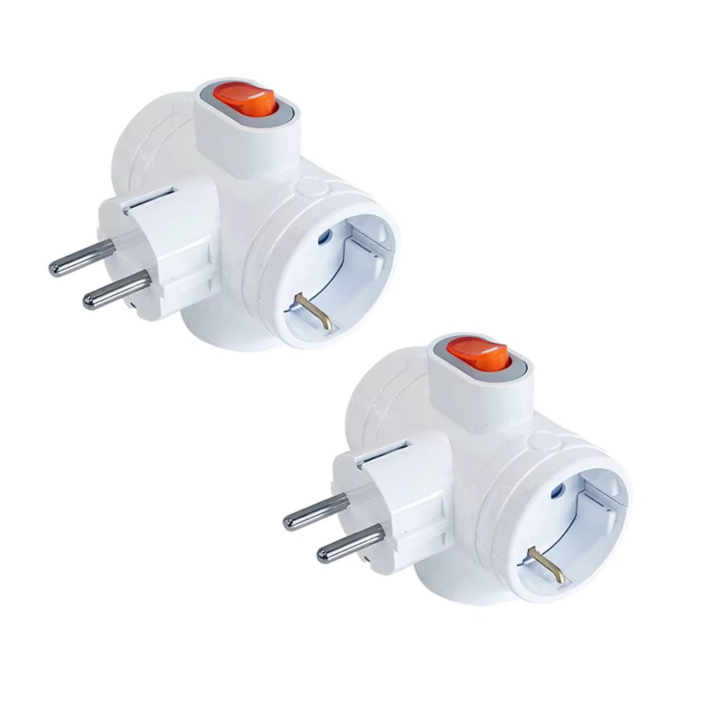 One-Stop 1 + 1 3-hole switch T-type multi-tap without wire