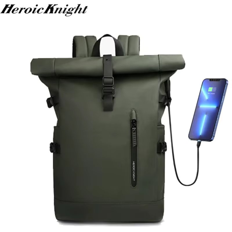 Heroic Knight Men's Backpack Outdoors Travel Rollup Women's Bag Expandable 15.6“ Laptop Pack Large Capacity Waterproof Backpacks