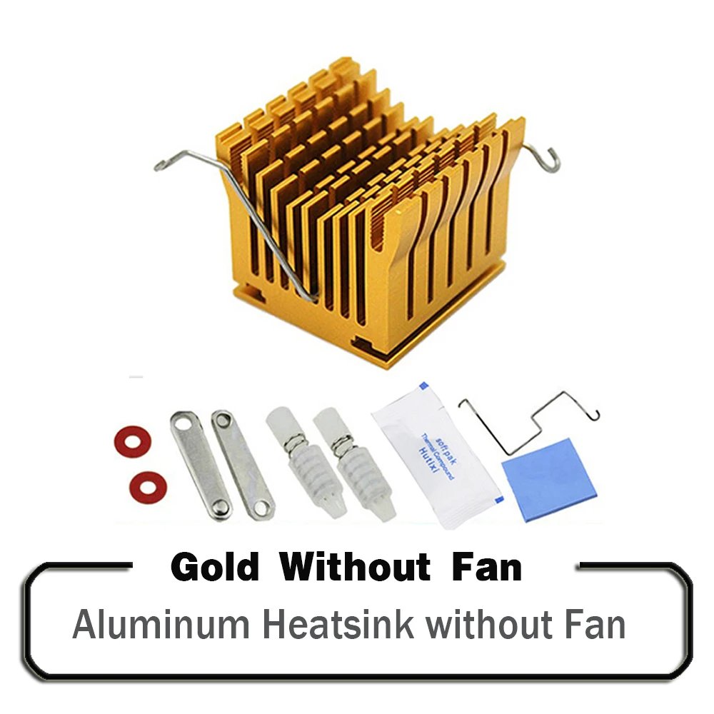 1 Piece Golden DIY Northbridge Heatsink Cooler with 40mm Fan 12V 40x40x10mm 40x40x20mm Cooling Fan