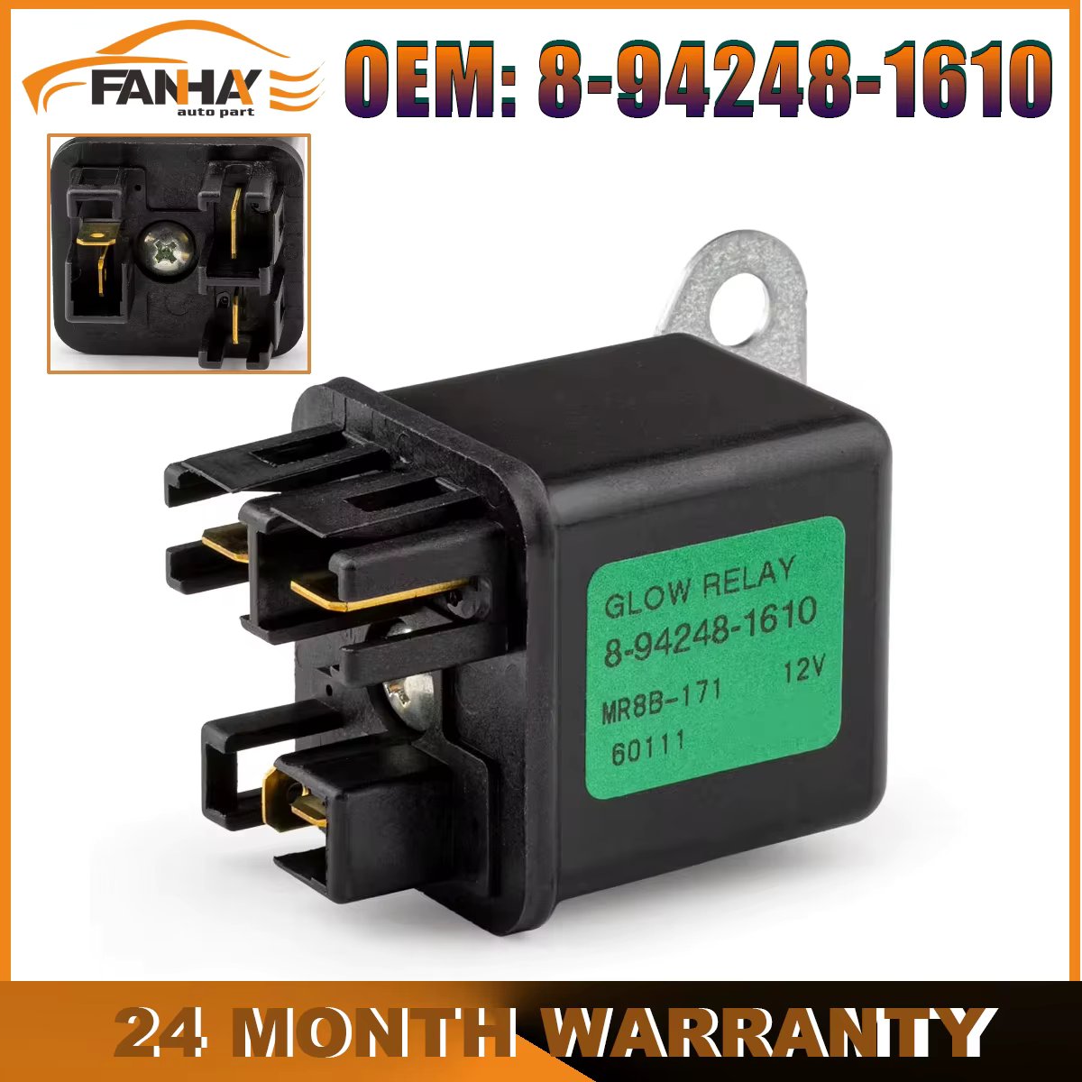 8942481610 New 4 Pin 12V Mover Parts Preheating Relay Glow Plug For Isuzu For Hitachi ZAXIS27U ZAXIS50U For Kubota For Yanmar