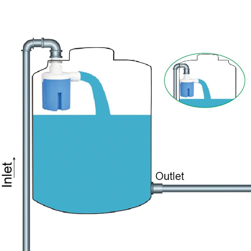 1/2" Built-in Automatic Water Level Control Valve Float Valve Tank Side-Entry Embedded Valve For Swimming Pool Fish Tank