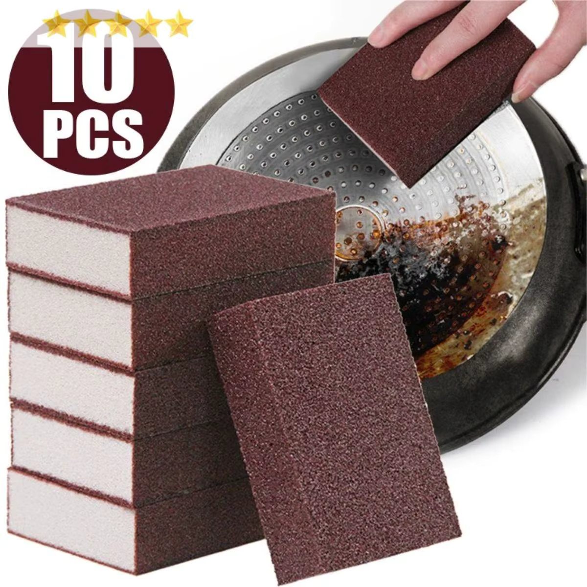【Hot sales】10pcs Nano Sponge Magic Erasers Carborundum Removing Rust Cleaning Sponge Brush Kitchen Pot Dish Rust Removal Emery