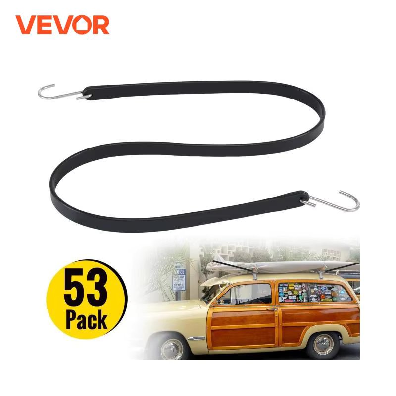 VEVOR Bungee Cords 9/15/21/31/41 in Natural Rubber Tie Down  Straps W/ S Hooks Outdoor Tarp Straps for Trailers Canvases Cargo