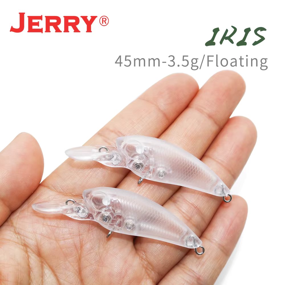 Jerry Iris Micro Spinning Wobbler Hard Lures Trout Bass Diving Floating Plug 45mm Crankbait Shore Fishing Artificial Pesca